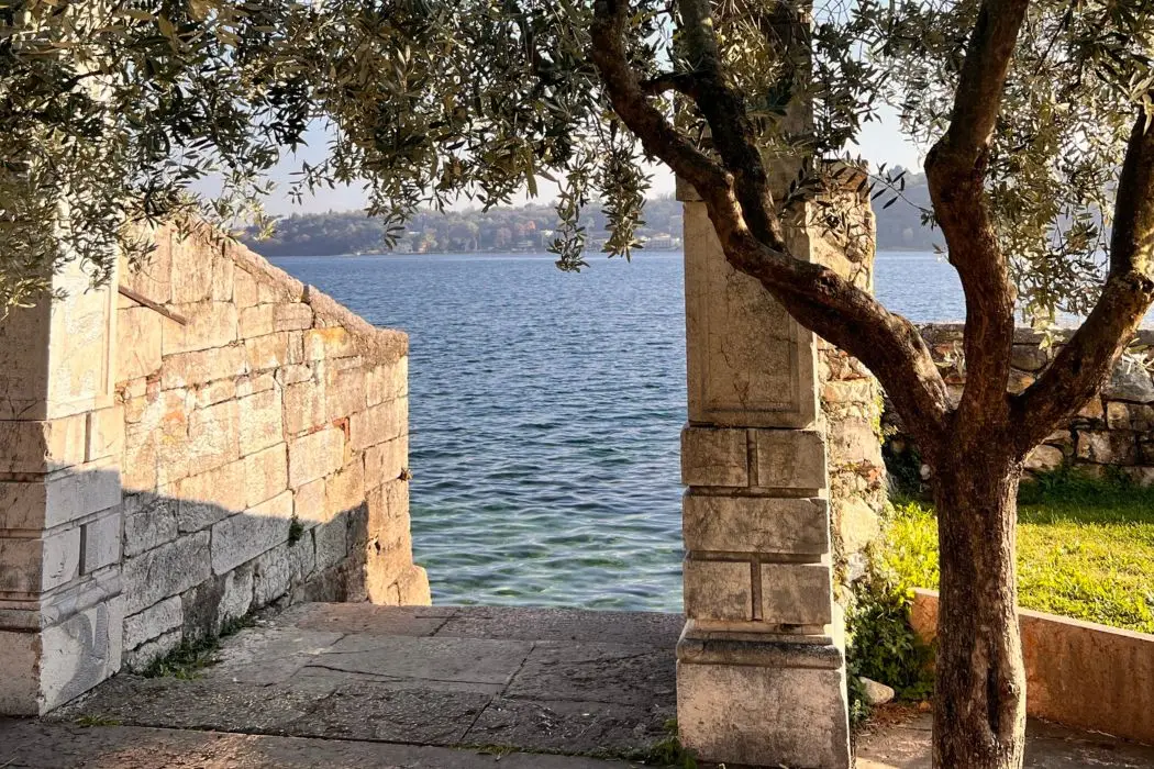 A view of the lake Garda on Salò promenade