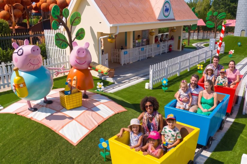Amusement parks on lake Garda with small children